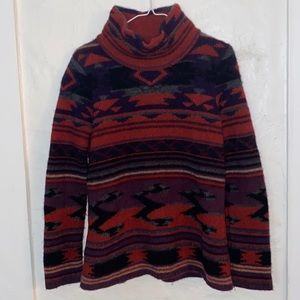 Lauren Ralph Lauren 100% Lambswool Knit Turtleneck Sweater
